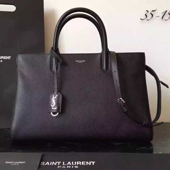 Replica Saint Laurent Medium Rive Gauche Bag In Black Leather